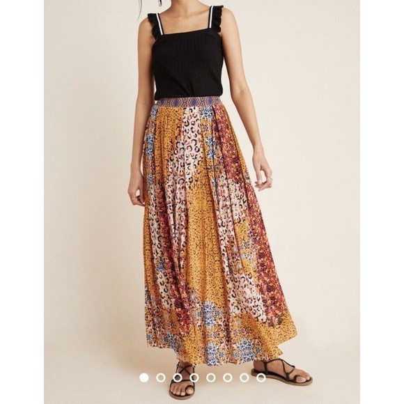 Anthropologie Bhanuni By Jyoti NEW Panthera Maxi Skirt Size 6